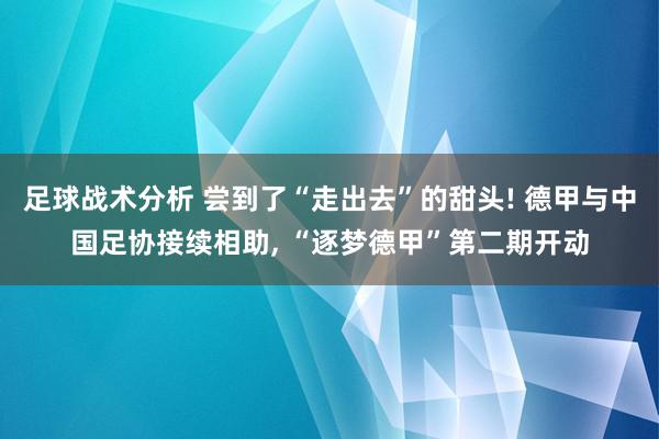 足球战术分析 尝到了“走出去”的甜头! 德甲与中国足协接续相助, “逐梦德甲”第二期开动