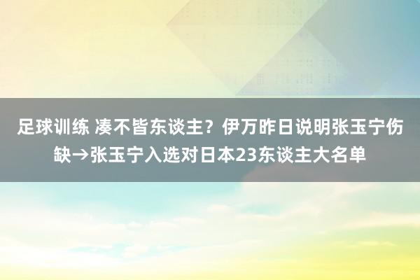 足球训练 凑不皆东谈主？伊万昨日说明张玉宁伤缺→张玉宁入选对日本23东谈主大名单