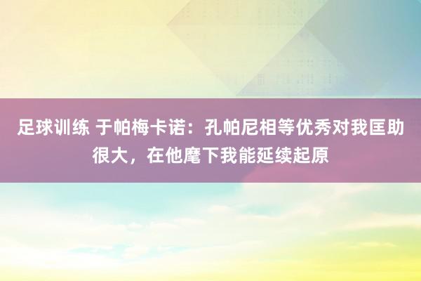 足球训练 于帕梅卡诺：孔帕尼相等优秀对我匡助很大，在他麾下我能延续起原