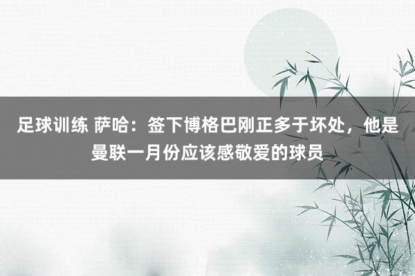 足球训练 萨哈：签下博格巴刚正多于坏处，他是曼联一月份应该感敬爱的球员