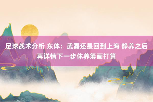 足球战术分析 东体：武磊还是回到上海 静养之后再详情下一步休养筹画打算