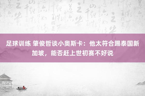 足球训练 肇俊哲谈小奥斯卡：他太符合踢泰国新加坡，能否赶上世初赛不好说