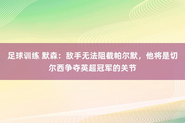 足球训练 默森：敌手无法阻截帕尔默，他将是切尔西争夺英超冠军的关节