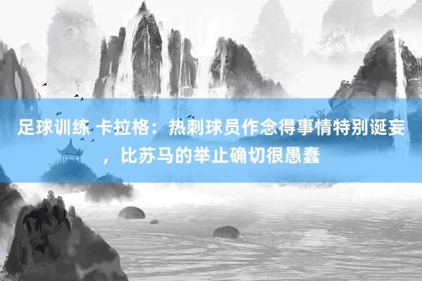 足球训练 卡拉格：热刺球员作念得事情特别诞妄，比苏马的举止确切很愚蠢