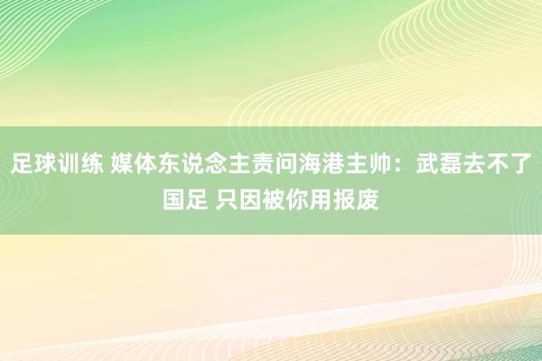 足球训练 媒体东说念主责问海港主帅：武磊去不了国足 只因被你用报废