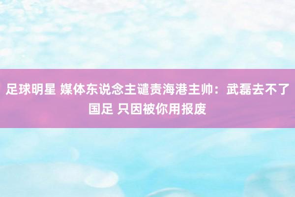 足球明星 媒体东说念主谴责海港主帅：武磊去不了国足 只因被你用报废